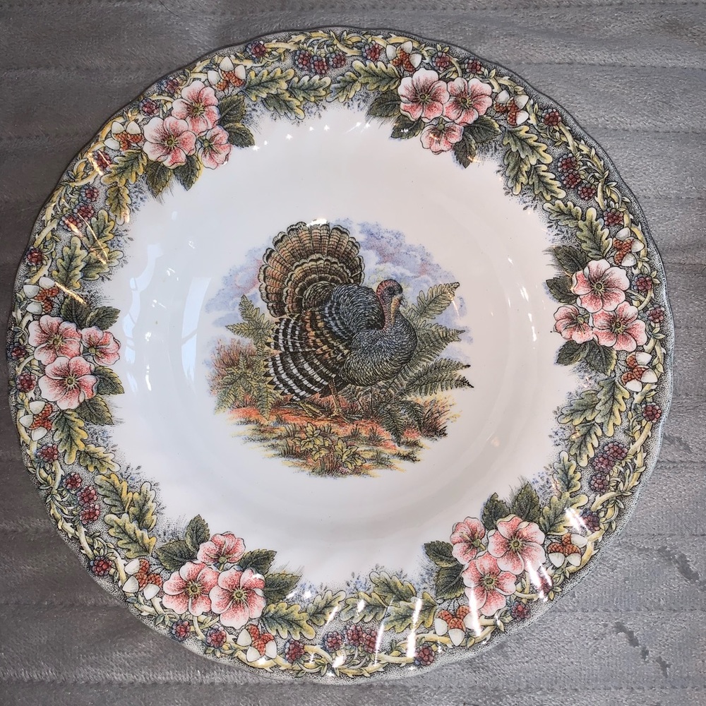 Churchill China Thanksgiving 8.5” rimmed soup bowls